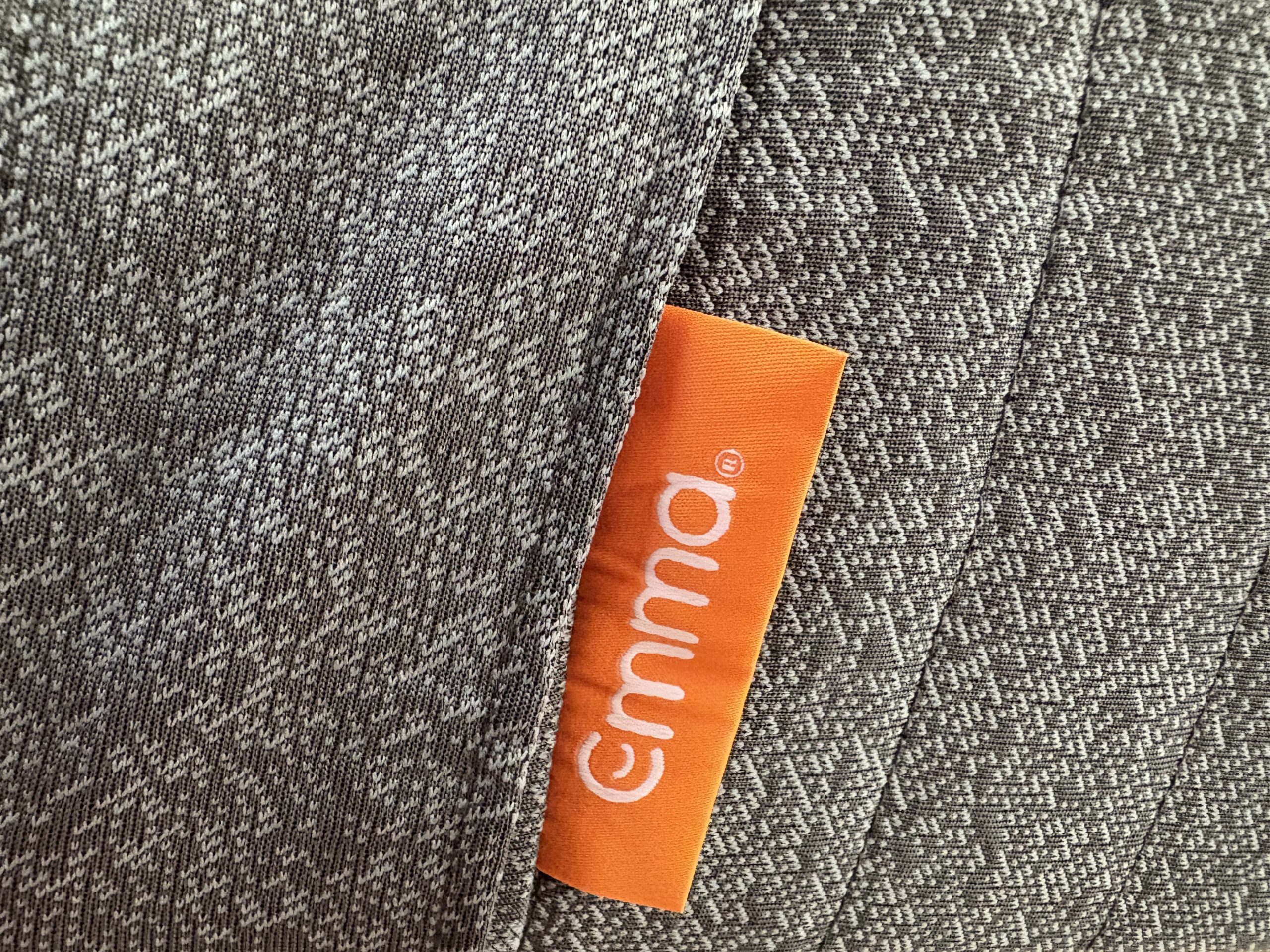 Grijze geweven zijkant van de Emma Original Pro met oranje label