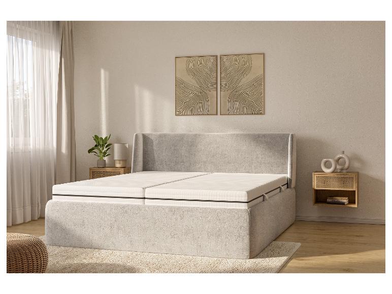 LIVARNO Comfort koudschuimmatras, matras op een bed in een lichte slaapkamer