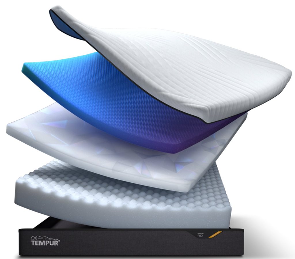 TEMPUR PRO, opengewerkte lagen van het traagschuim